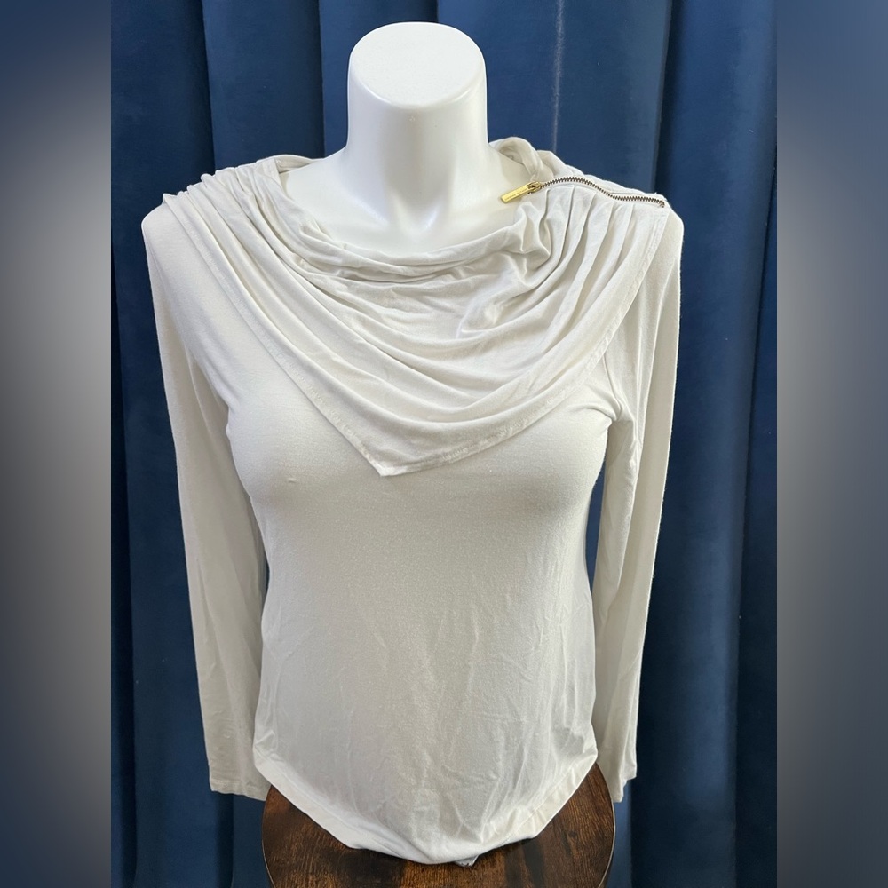 ADRIENNE VITTADINI STUDIO WOMEN'S LONG SLEEVE SHIRT WHITE COLOR SIZE EXTRA LARGE
